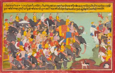 Die Pandava- und Kaurava-Armeen stehen sich gegenüber von Unbekannt Unbekannt